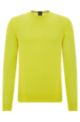 Regular-Fit Pullover aus reiner Baumwolle mit Logo-Stickerei, Gelb