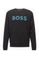 Cotton-terry relaxed-fit sweatshirt with statement logo, Black