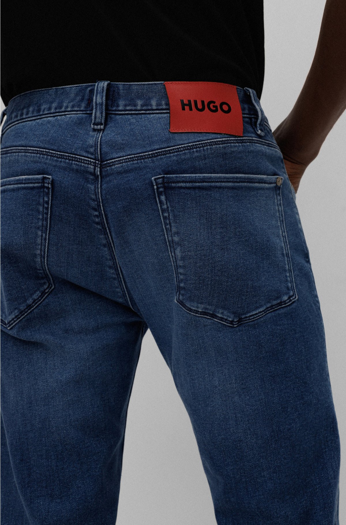 bevroren Zonnig Eentonig HUGO - Slim-fit jeans in blue comfort-stretch denim