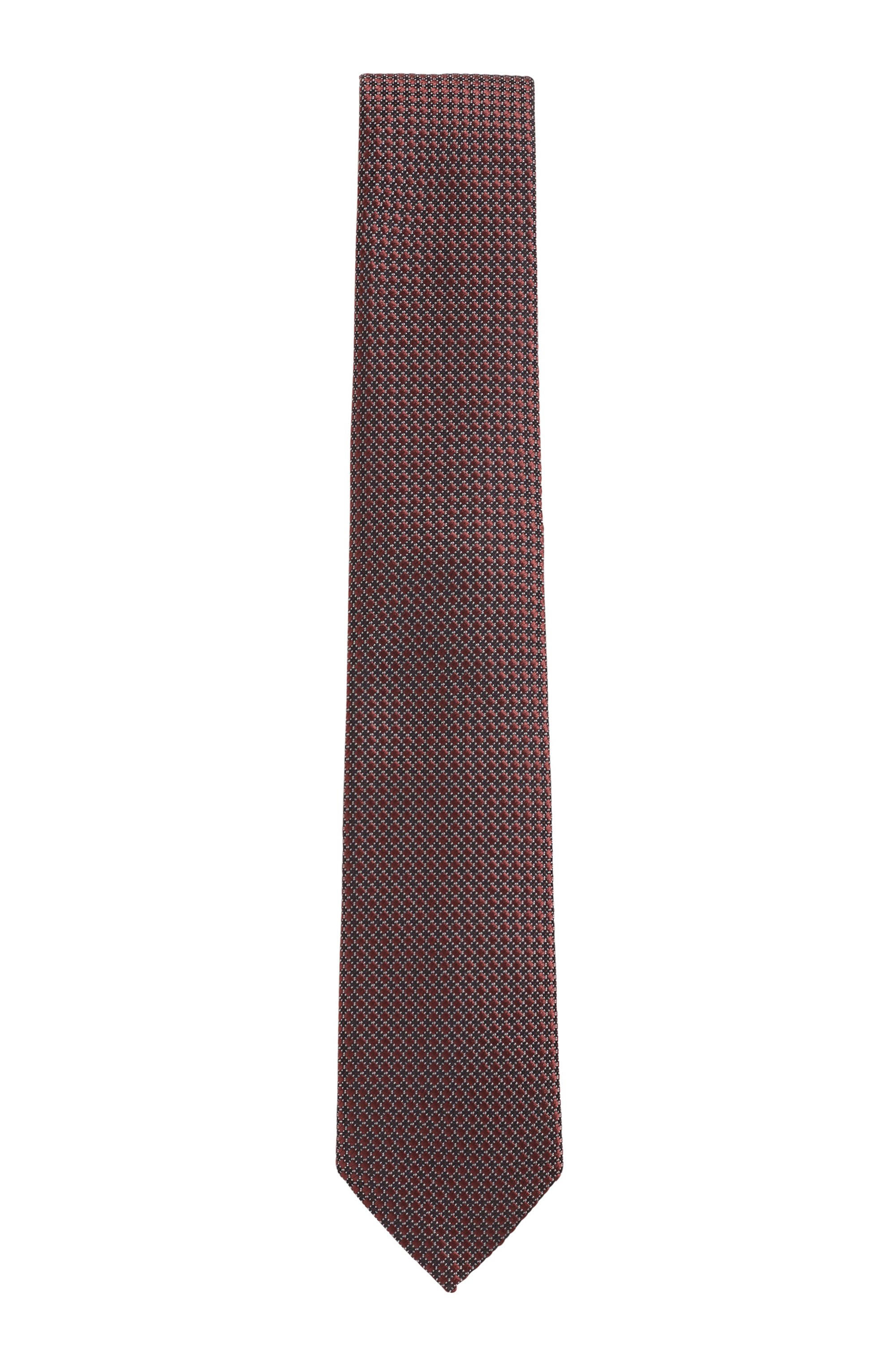 Gemusterte Krawatte aus Seiden-Jacquard, Dunkelbraun
