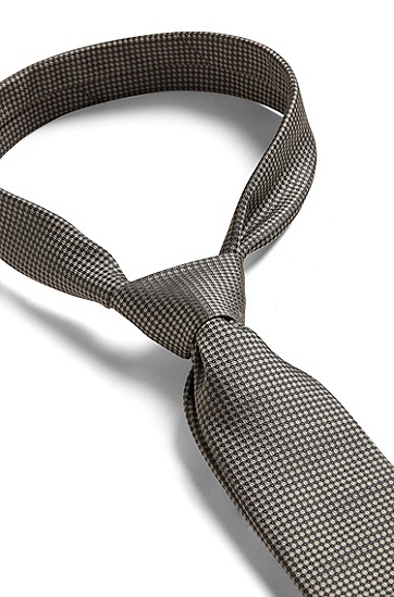 图案装饰真丝提花领带,  041_Silver