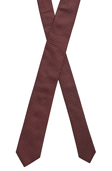 意大利制造提花图案真丝领带,  504_Dark Purple
