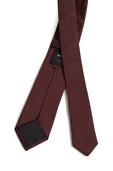 意大利制造提花图案真丝领带,  504_Dark Purple