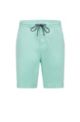 Slim-fit shorts in paper-touch stretch cotton, Light Green