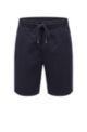 Slim-fit shorts van papertouch stretchkatoen, Donkerblauw