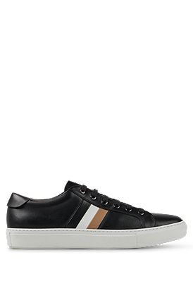 Italian-made leather trainers with signature stripe