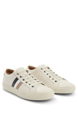 hugo boss leather trimmed trainers