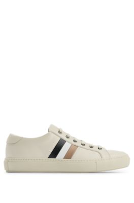 hugo boss italian crafted trainers in burnished leather