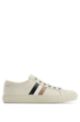 Italian-made leather trainers with signature stripe, White
