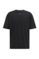 Relaxed-fit T-shirt in interlock cotton with logo artwork, Black