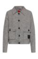 Cropped regular-fit jacket in houndstooth twill, Patterned