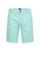 Slim-fit shorts in stretch-cotton twill, Light Green