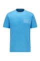 Regular-fit T-shirt in moisture-managing cotton , Blue