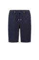 Tapered-fit shorts in cotton canvas with drawstring waist, Dark Blue