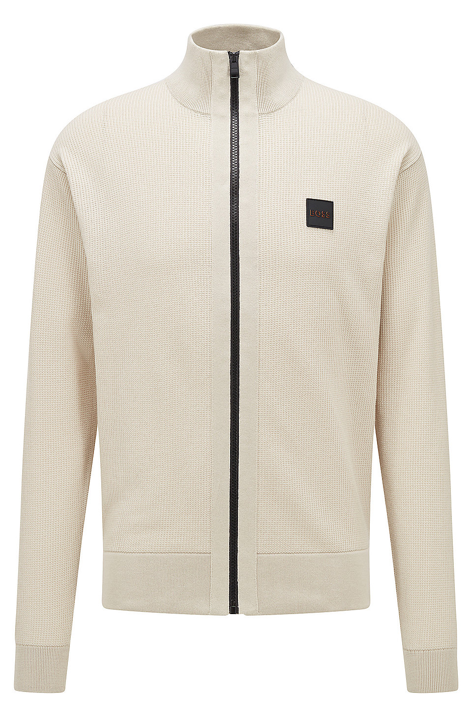 BOSS - Relaxed-fit zip-up jacket in structured cotton