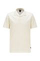 Johnny-collar polo shirt in mercerised cotton mesh, White
