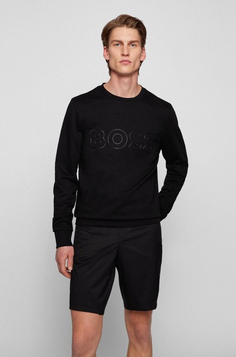 Logo-artwork sweatshirt in an organic-cotton blend, Black