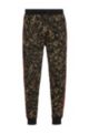 Camouflage-print tracksuit bottoms in cotton jersey, Khaki
