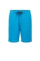 Slim-fit regular-rise shorts in cotton corduroy, Blue