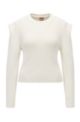 Regular-fit sweater in organic cotton and silk, White