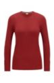 Slim-fit sweater with merino wool and button trims, Red