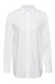 Relaxed-fit blouse in stretch cotton with graphic print, White