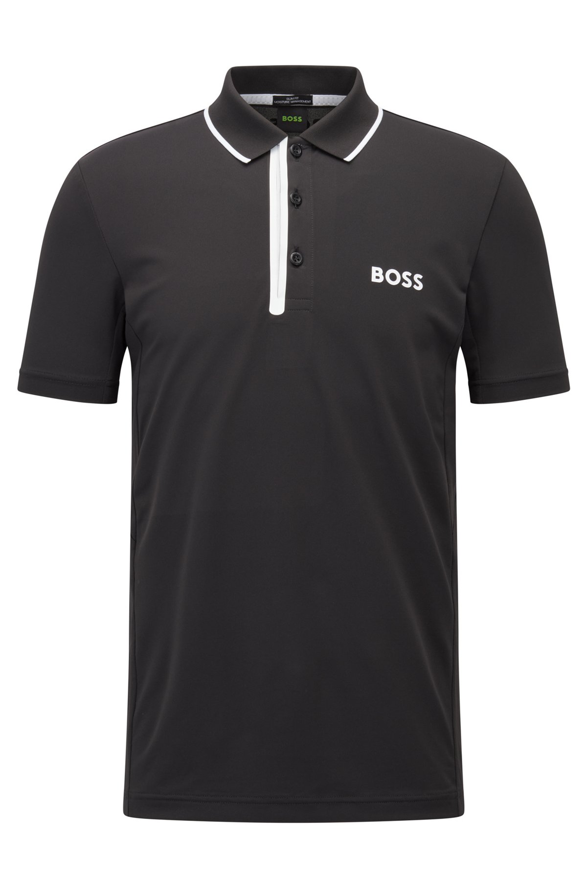 naakt Postbode Trein BOSS - Slim-fit polo shirt with contrast logo