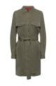 Relaxed-fit belted shirt dress in TENCEL™ Lyocell, Khaki