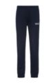 Relaxed-fit tracksuit bottoms in French-terry cotton, Dark Blue