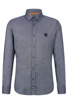 Camicia slim fit in TENCEL™ Lyocell Oxford HUGO BOSS Uomo Abbigliamento Camicie Camicie casual 