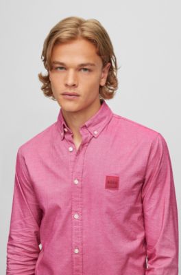 Hugo Boss Long Sleeve Shirt pink elegant Fashion Formal Shirts Long Sleeve Shirts 