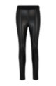 Extra-slim-fit trousers in faux leather, Black