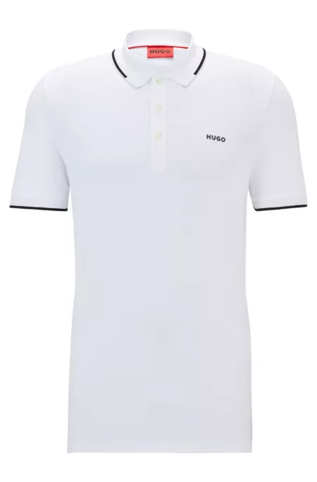 Stretch-cotton slim-fit polo shirt with contrast trims