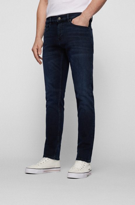 Extra-slim-fit jeans in dark-blue stretch denim, Dark Blue