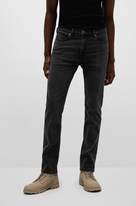 Slim-fit jeans in black comfort-stretch denim, Black