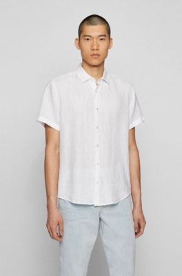 hugo boss short sleeve shirt white