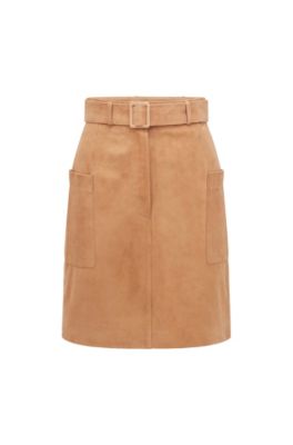 real suede skirt