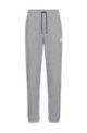 French-terry cotton tracksuit bottoms with silicone logo, Grey