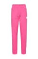 French-terry cotton tracksuit bottoms with silicone logo, Pink