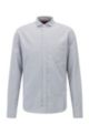Slim-Fit Hemd aus Stretch-Baumwolle mit geometrischem Motiv, Weiß