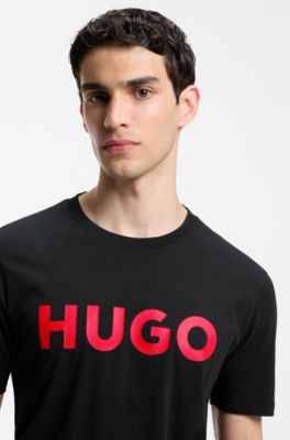T-shirt i bomuldsjersey med logoprint, Sort