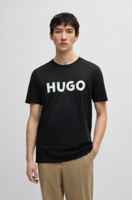Bleu Foncé Hugo Boss T-shirt à Manches Longues En Jersey De Coton Hugo Avec Logo Imprimé Bleu Foncé Vvbn603347 P 3336