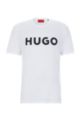 Regular-fit T-shirt van katoenjersey met contrasterend logo, Wit
