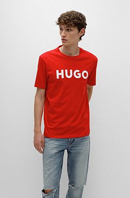 HUGO - Regular-fit cargo trousers in ripstop cotton