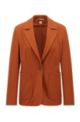 Regular-fit single-button jacket in stretch cloth, Dark Orange