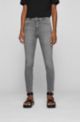 Hellgraue Skinny-Fit Jeans aus Super-Stretch-Denim, Grau
