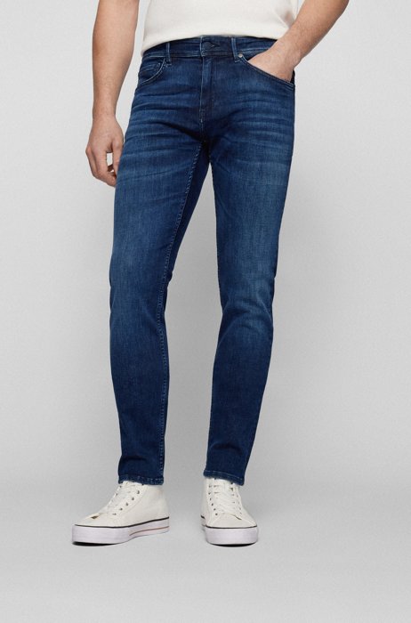 Extra-slim-fit jeans in dark-blue denim, Dark Blue
