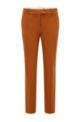 Pantalones regular fit de paño elástico con corte tobillero, Naranja oscuro