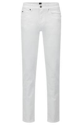 Verslaggever Terug, terug, terug deel Winkelcentrum BOSS - Slim-fit regular-rise jeans in white denim