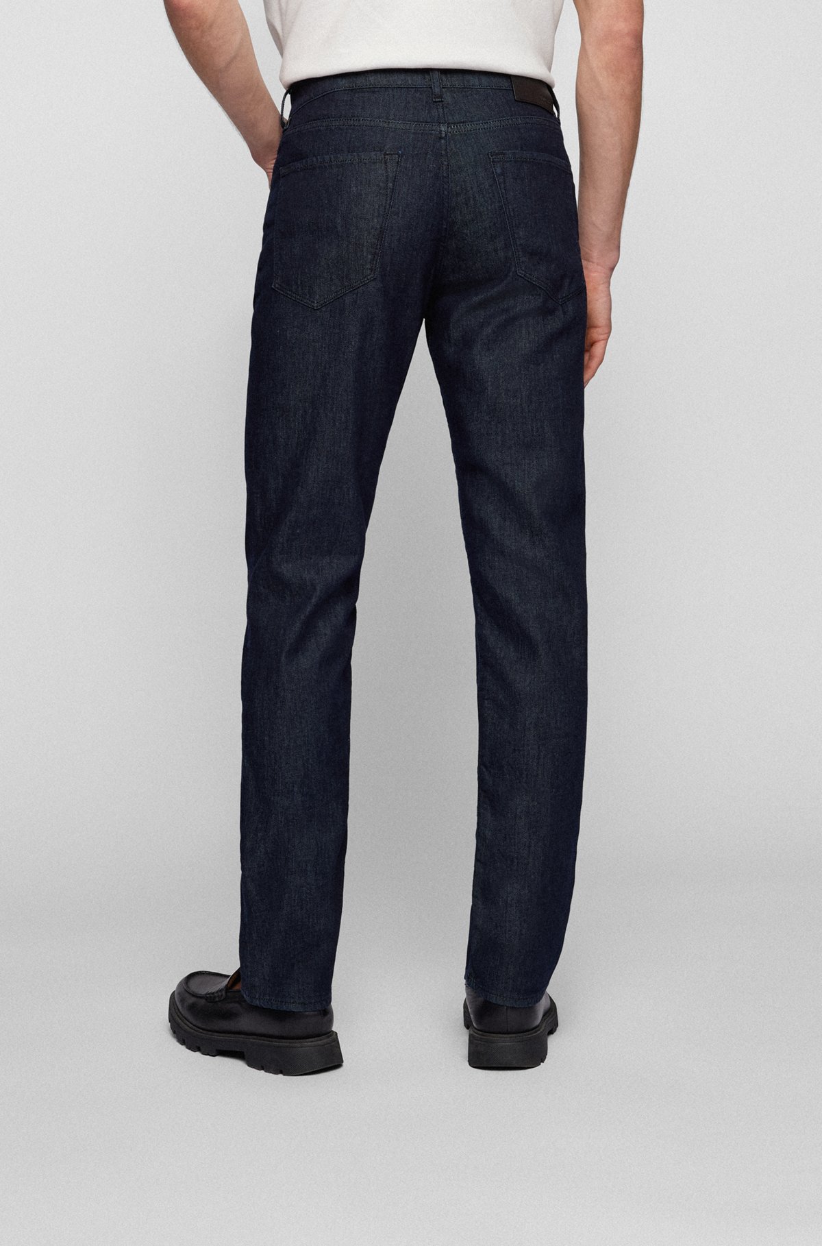 Regular-fit jeans in blue lightweight denim, Dark Blue